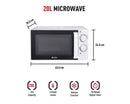 Haden 700W 20L Stainless Steel Interior Microwave White