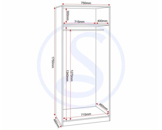 DAKOTA 2 DOOR WARDROBE BEDROOM SET - WHITE
