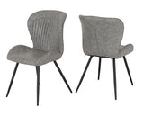 MODENA & QUEBEC DINING SET (X4 CHAIRS) - CREAM/GREY FAUX LEATHER