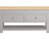 BORDEAUX 2 DRAWER COFFEE TABLE - PEBBLE GREY/OAK