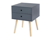 Scandia 2 Drawer Bedside Cabinet-Midnight Blue