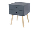 Scandia 2 Drawer Bedside Cabinet-Midnight Blue