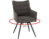 LEWIS CARVER SWIVEL DINING CHAIR (X2 PER BOX) - GREY FABRIC