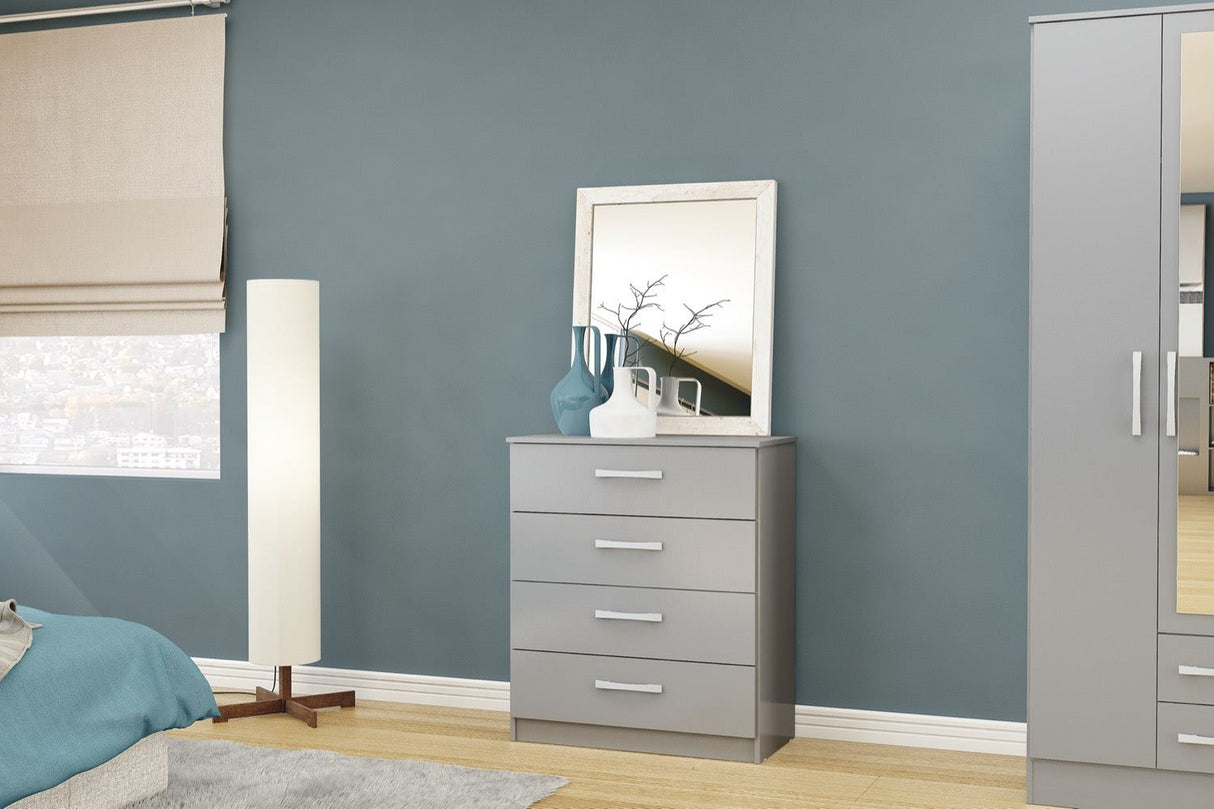 Larz 4 Drawer Chest-Grey