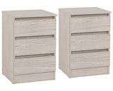MALVERN 3 DRAWER BEDSIDE X2 - URBAN SNOW
