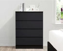 Oakley 4 Drawer Chest- Black