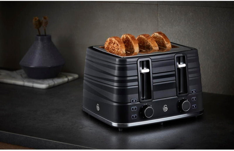 Swan 4 Slice Symphony Toaster - Black