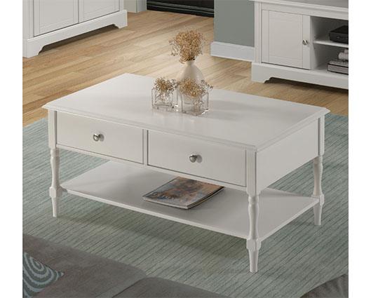 STRATFORD 2 DRAWER COFFEE TABLE - WHITE
