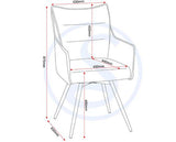 LEWIS CARVER SWIVEL DINING CHAIR (X2 PER BOX) - FAWN FABRIC