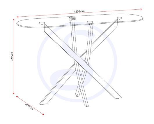 SHELDON CONSOLE TABLE - CLEAR GLASS/BLACK
