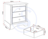 STRATFORD 3 DRAWER BEDSIDE - WHITE