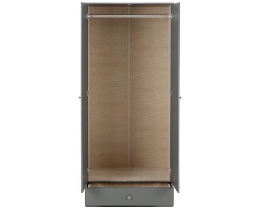 DENVER 2 DOOR 1 DRAWER MIRRORED WARDROBE - GREY GLOSS