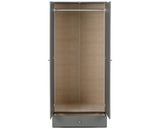 DENVER 2 DOOR 1 DRAWER MIRRORED WARDROBE - GREY GLOSS