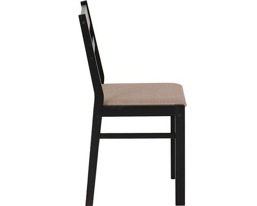 RADLEY 1+4 DINING SET - BLACK/OAK EFFECT/OAT FABRIC