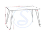 MARLOW & AVERY DINING SET (X4 CHAIRS) - BLACK MARBLE/GREY VELVET
