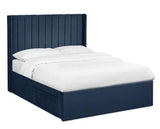 Leila Dual Storage Door Bed Royal Blue - King