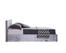 Berlin King Ottoman Bed- Crushed Steel Velvet