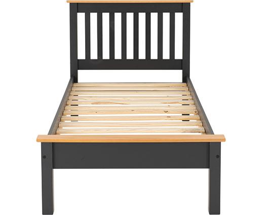 MONACO 3' LOW END BED - DARK GREY/OAK EFFECT