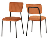 SHELDON DINING CHAIR (X4 PER BOX) - BURNT ORANGE VELVET FABRIC