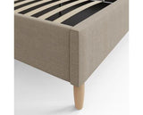 Finlee Boucle Ottoman King Bed- Natural Stone
