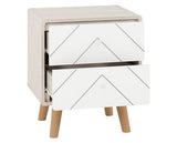 DIXIE 2 DRAWER BEDSIDE - DUSTY GREY/WHITE