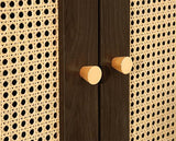 Croxley 2 Door 1 Drawer Rattan Wardrobe - Walnut