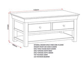 BORDEAUX 2 DRAWER COFFEE TABLE - IVORY/OAK