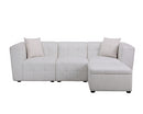 Milo 3 Seater Sofa With Footstool- White