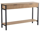 MIAMI 2 DRAWER CONSOLE TABLE - OAK EFFECT/BLACK