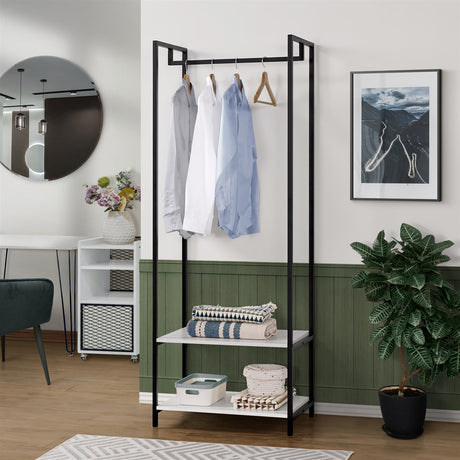 Scala Open Wardrobe with 2 Shelves - White