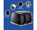 Russell Hobbs Honeycomb 4 Slice Toaster - Black