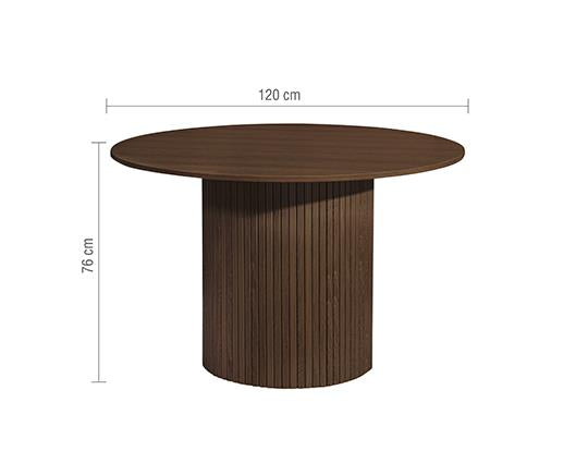 Axel Fluted Dining Table with 4 Fabric Chairs - Walnut