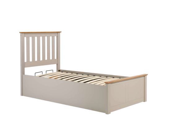 Phoenix Single Ottoman Bed - Pearl Grey