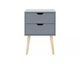 Nessi Pair of Bedside Tables-Dark Grey