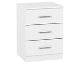 DAKOTA 3 DRAWER BEDSIDE - WHITE