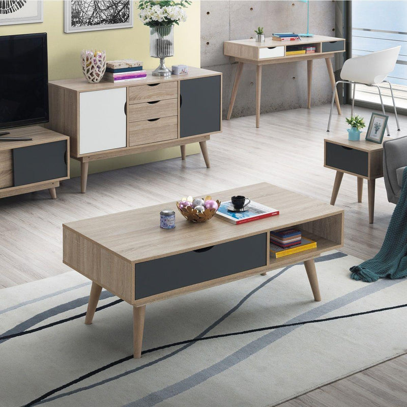 Culton Black & White 1 Drawer Coffee Table