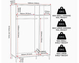 MIAMI 3 DOOR WARDROBE - WHITE/GOLD