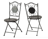 FERNE PATIO DINING SET - BLACK/GREY LEAF