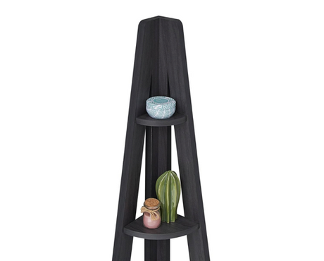 Corner Ladder Bookcase-Black