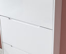 Slim High Gloss 3 Tier Shoe Cabinet-White