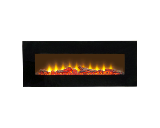 Shelby  WM-9331 Electric Wall Mounted Fire with Remote in Black, 42 Inch