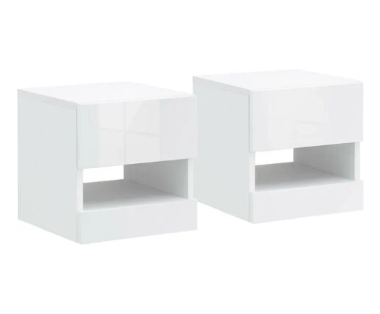 Graze Wall Hanging Bedside Tables (Pair)- White