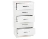 Neptune 5 Drawer Narrow Chest - White Gloss