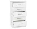 Neptune 5 Drawer Narrow Chest - White Gloss