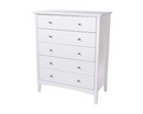 Como 5 Drawer Chest--White