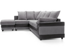 Dulcie Left Hand Facing Corner Sofa - Black & Charcoal