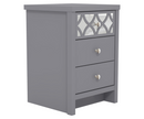 Arianna 3 Drawer Bedside Table- Cool Grey