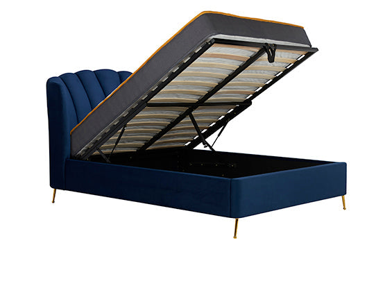 Lottie King Ottoman Bed - Midnight Blue