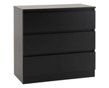 Marcus 3 Drawer Chest - Black