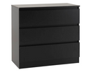 Marcus 3 Drawer Chest - Black